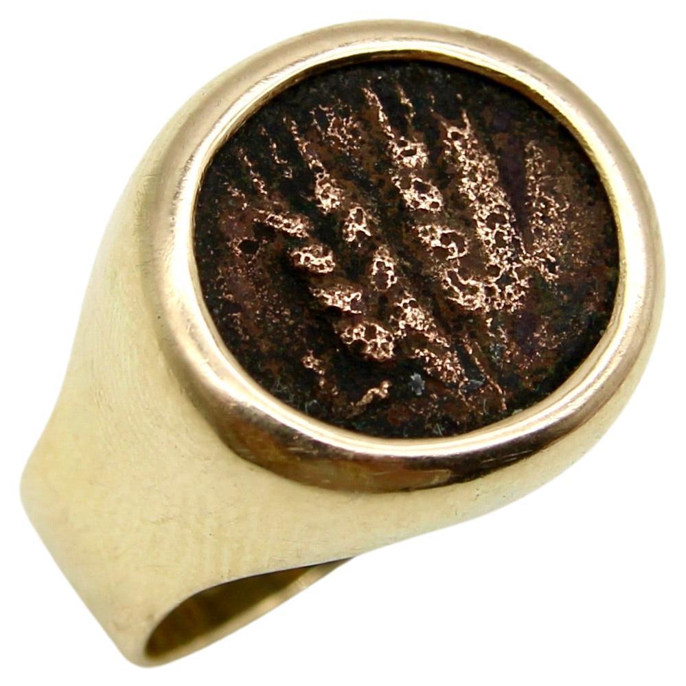14K Gold Ancient Coin Ring with Coin of King Agrippa I For Sale