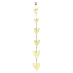 14k Gold and 0.12 ct Diamond Heart Chain Earring (Single)