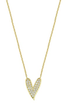 14k Gold and 0.17ct Diamond Heart Necklace