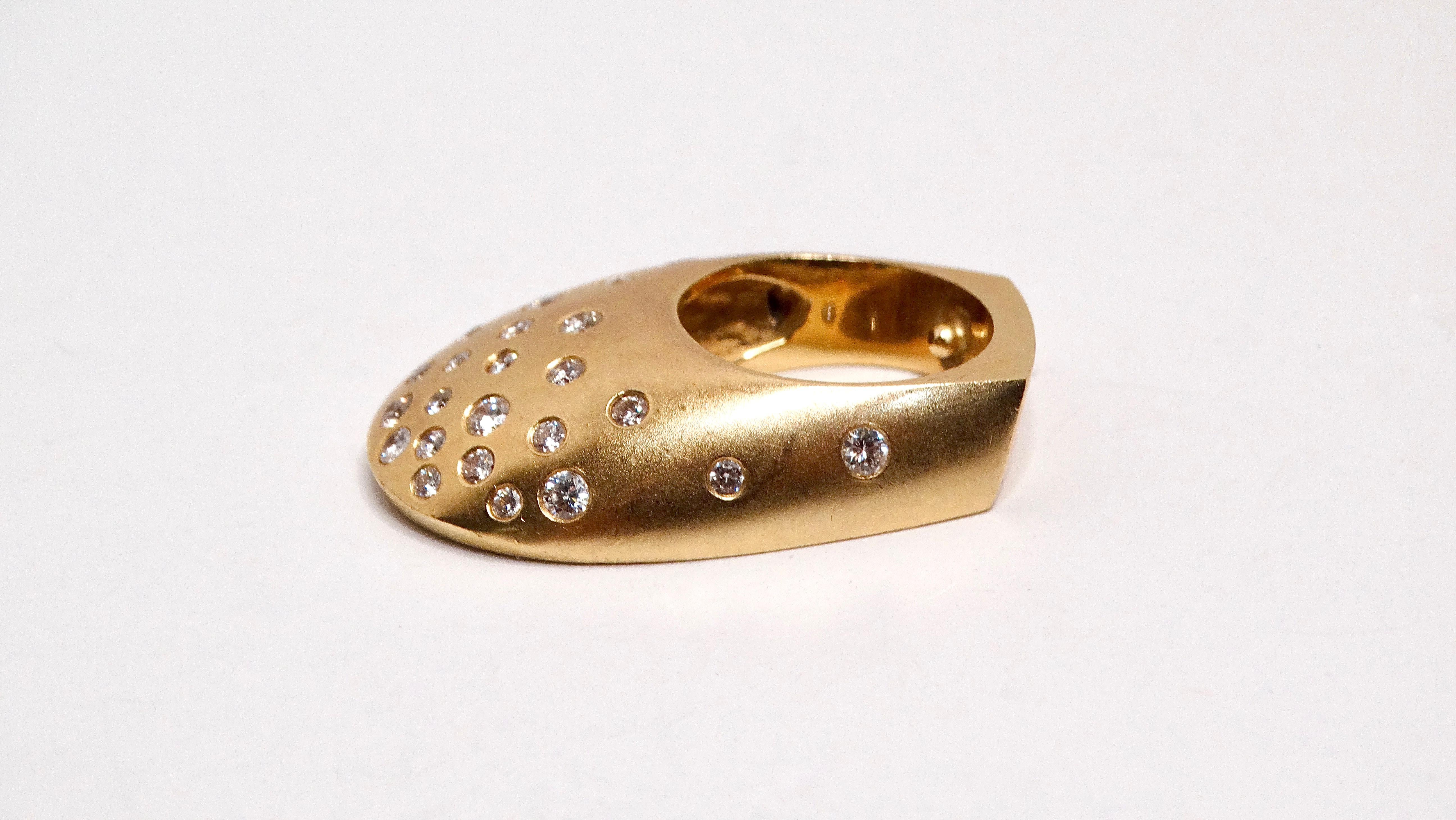 14k Gold und 25 Diamanten Gauthier Jewelry Dome Ring CIRCA 1980s im Angebot 6