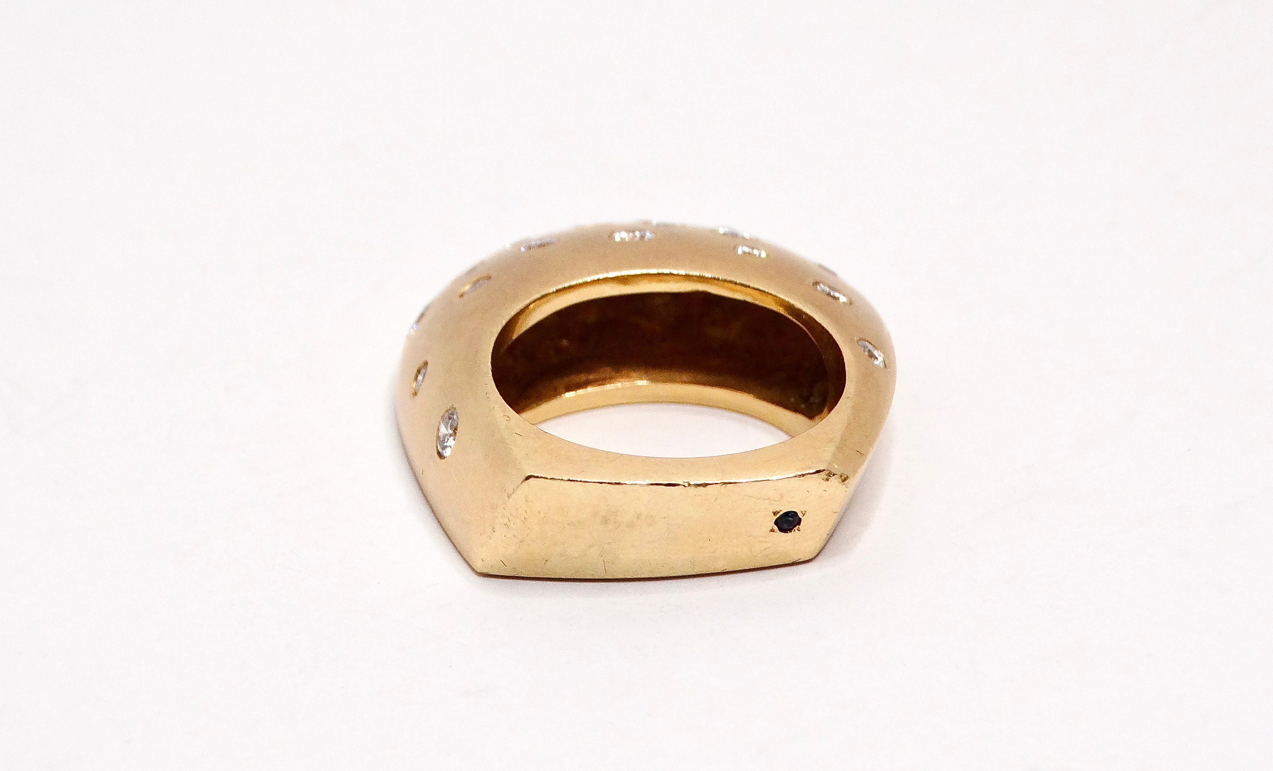 14k Gold und 25 Diamanten Gauthier Jewelry Dome Ring CIRCA 1980s im Angebot 2