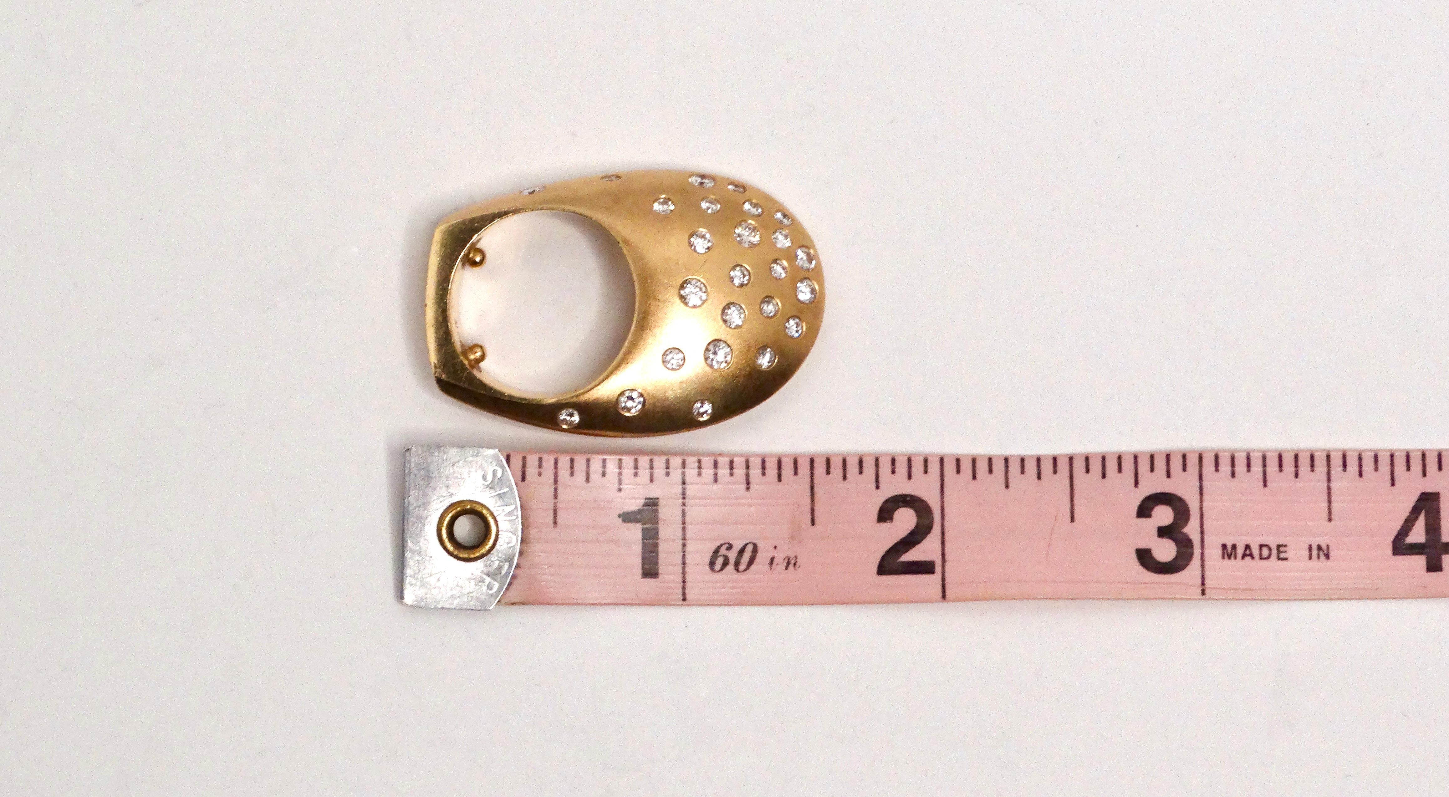14k Gold und 25 Diamanten Gauthier Jewelry Dome Ring CIRCA 1980s im Angebot 3