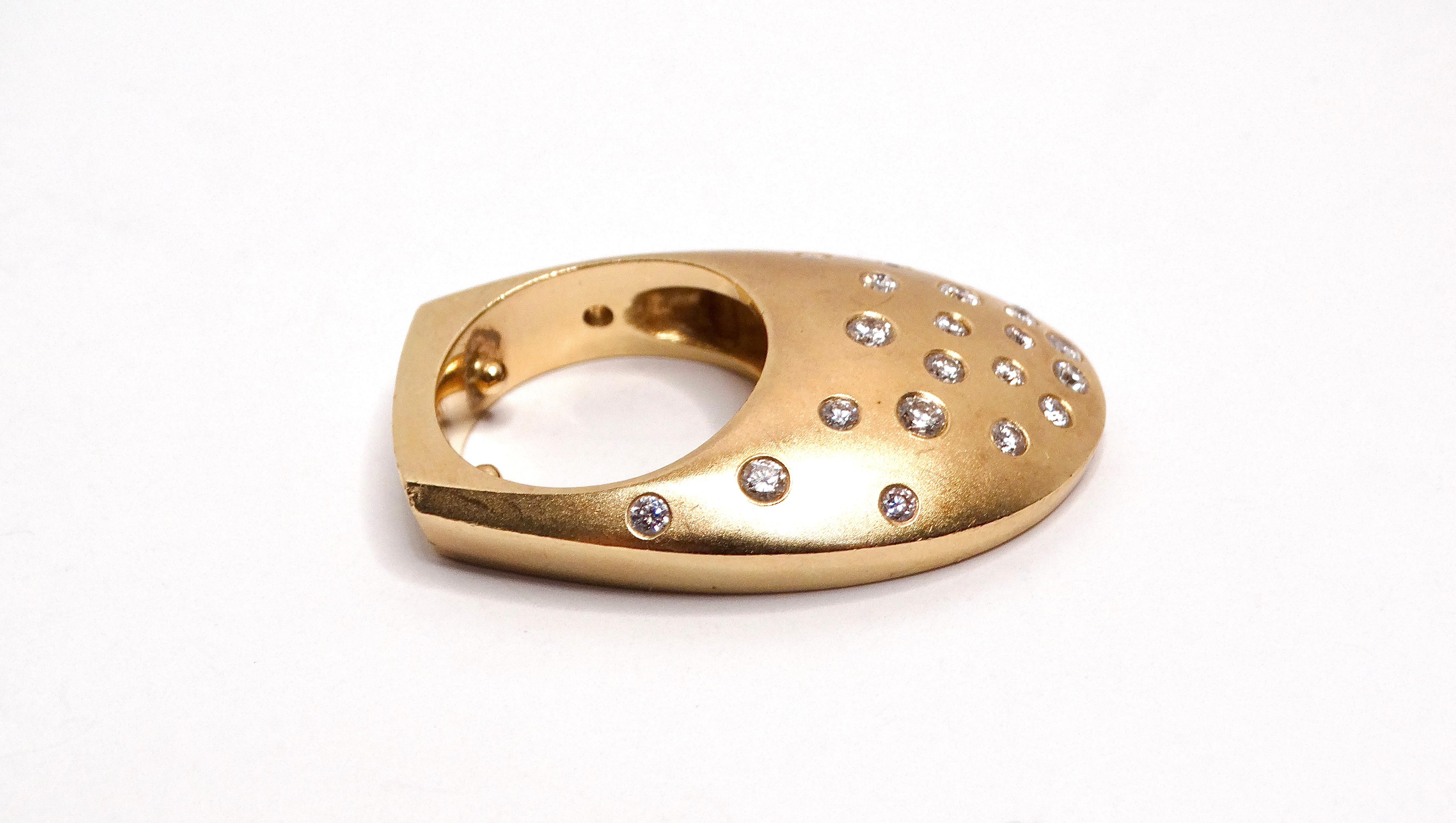 14k Gold und 25 Diamanten Gauthier Jewelry Dome Ring CIRCA 1980s im Angebot 4