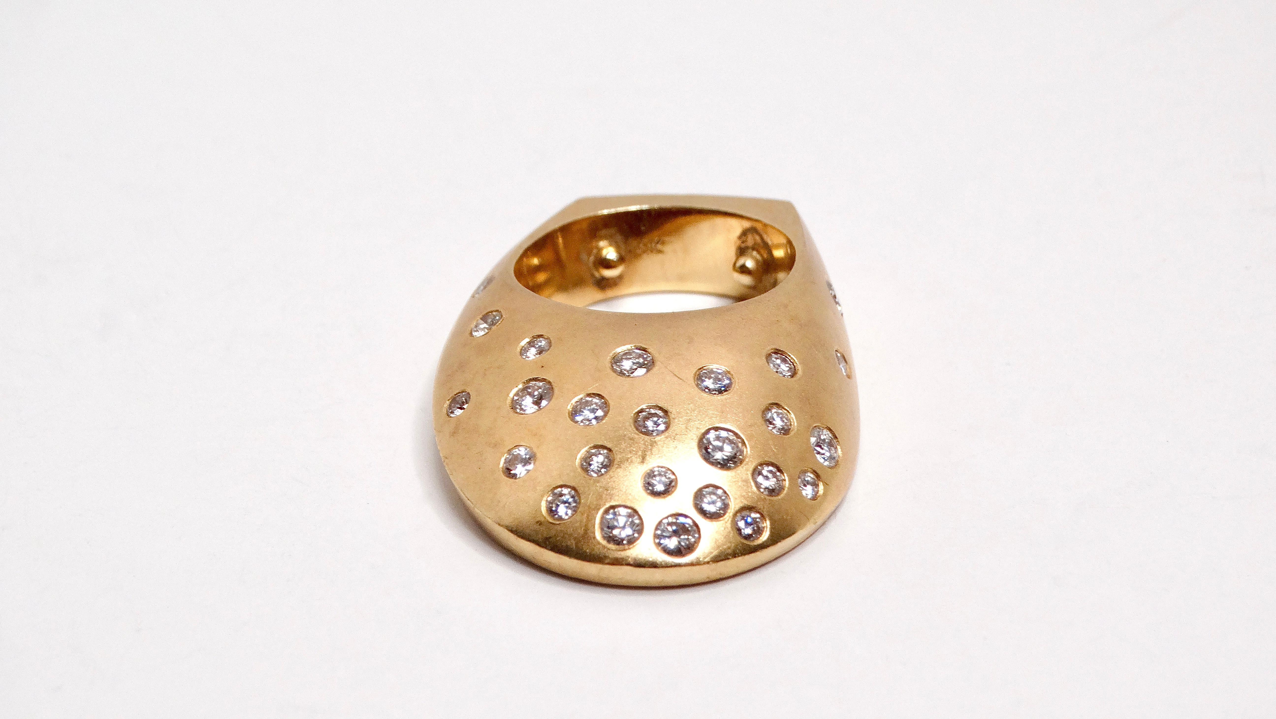 14k Gold und 25 Diamanten Gauthier Jewelry Dome Ring CIRCA 1980s im Angebot 5