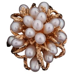 14K Gold und Cluster-Perlen Ring