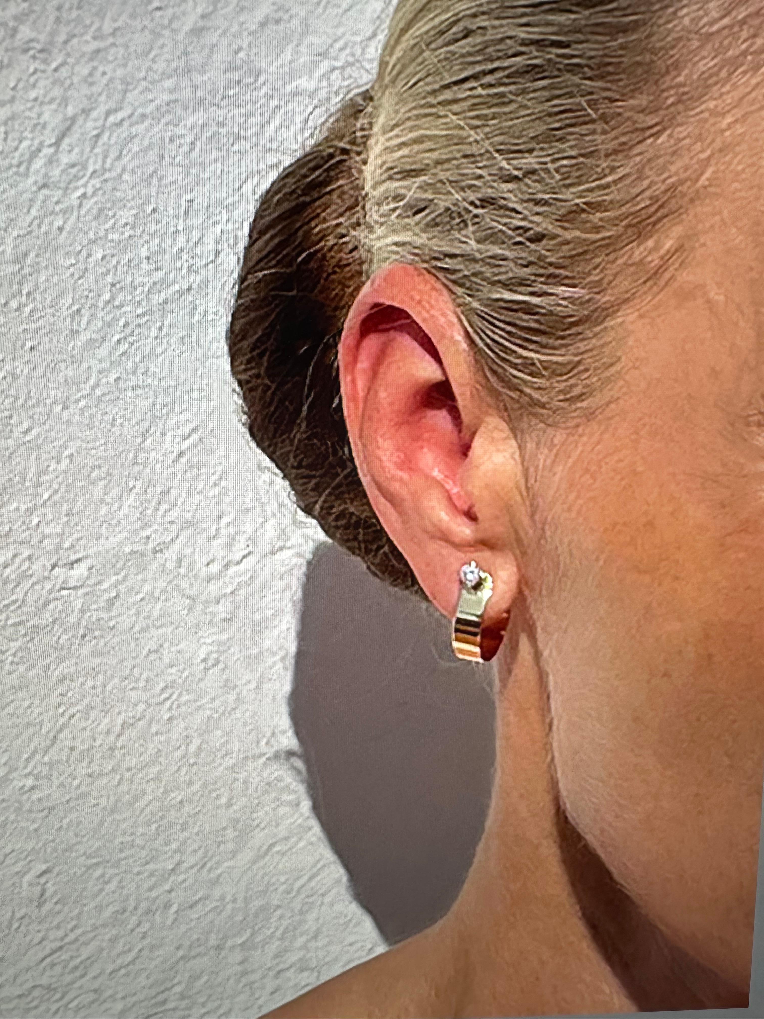 Orecchini in oro 14K e diamanti del maestro finlandese Arvo Koho 1959 in vendita 3