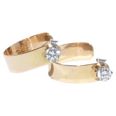 14K Gold- und Diamant-Ohrringe des finnischen Meisters Arvo Koho aus dem Jahr 1959