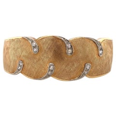 Bracciale italiano con cerniera in oro 14 carati e diamanti