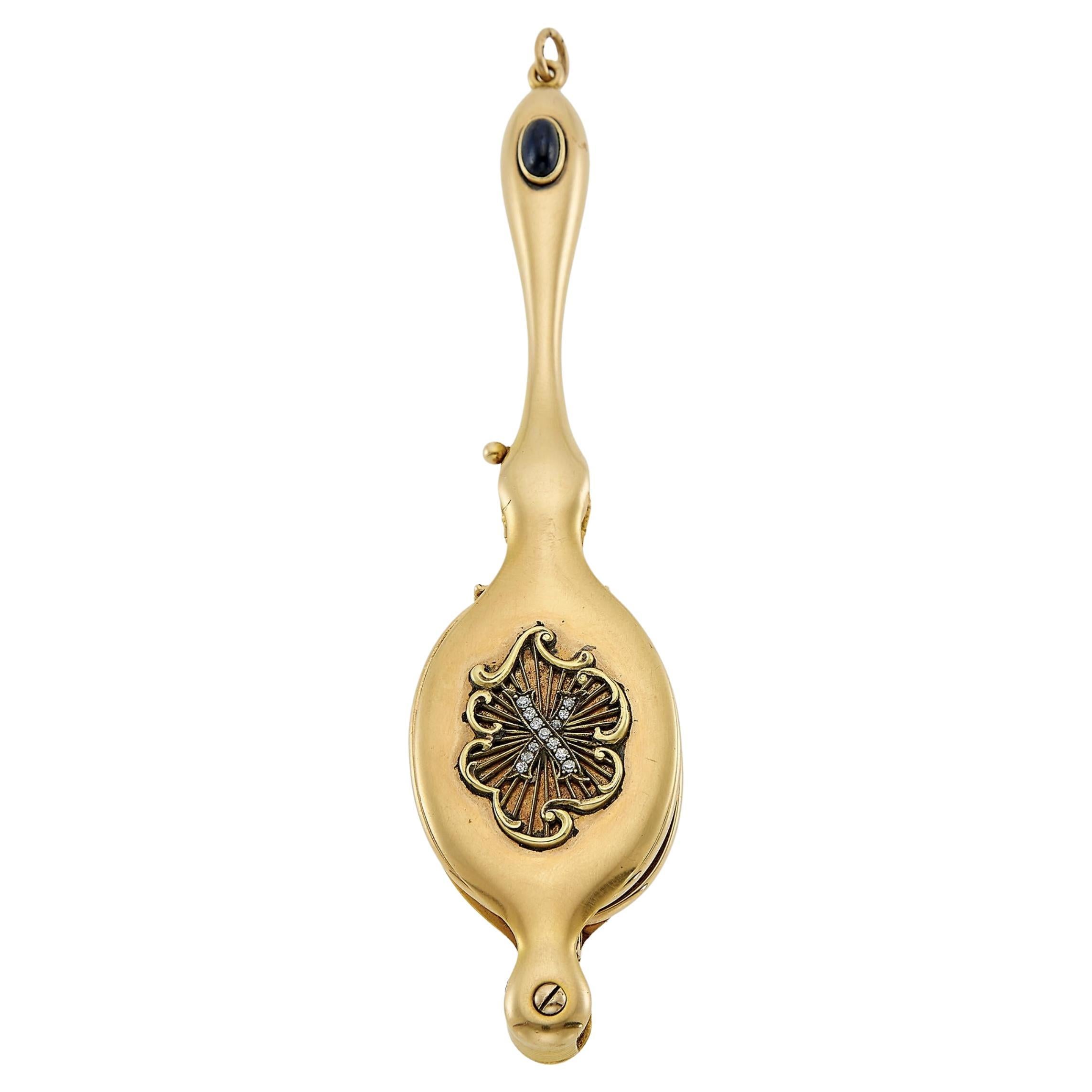 14k Gold und Diamant Lorgnette im Angebot