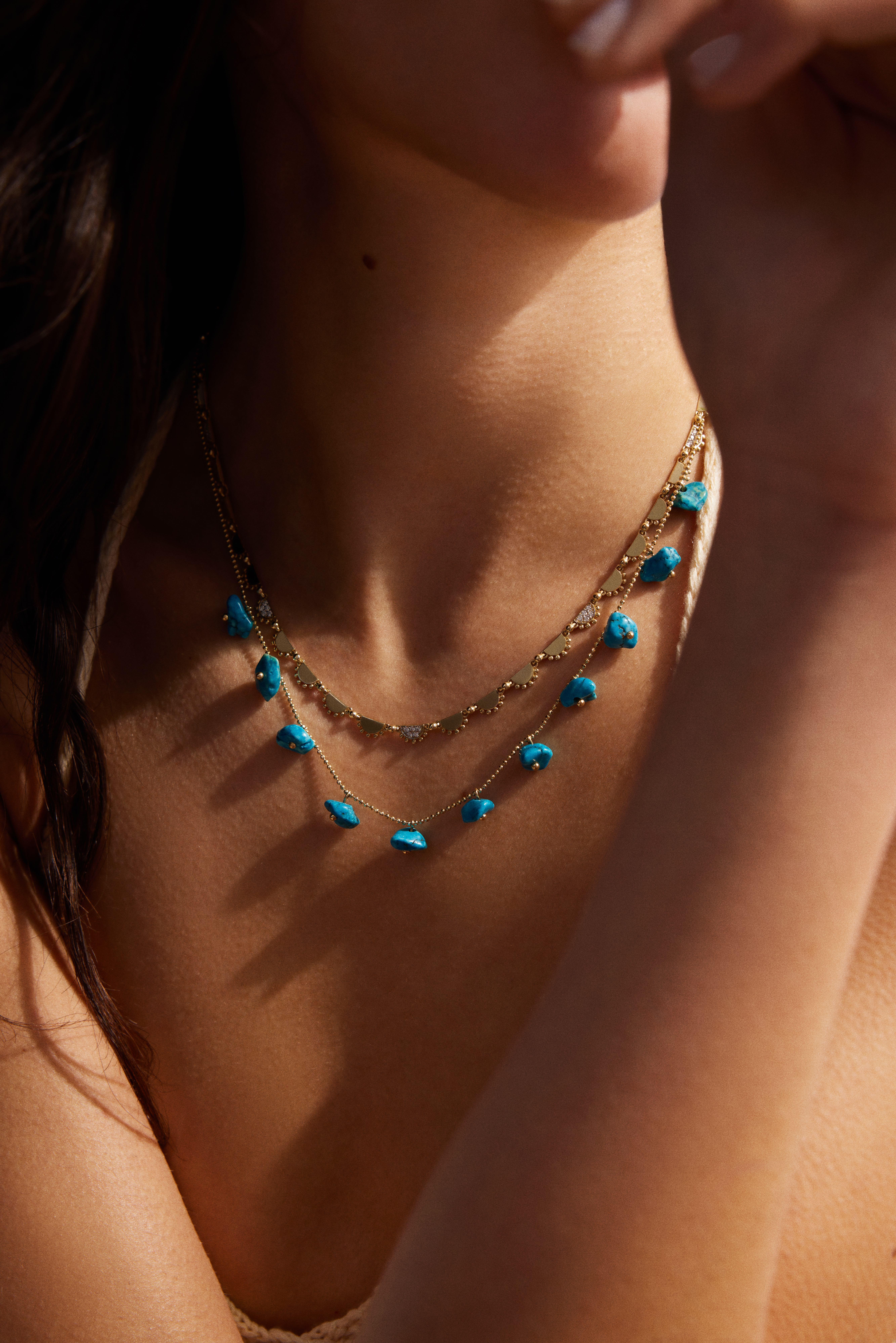 Moderno Collana Gypsy in oro e diamanti 14k in vendita