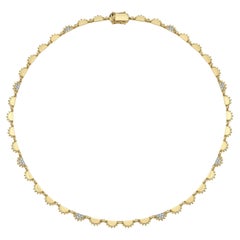 14k Gold and 0.40 ct Diamonds Gypsy Necklace