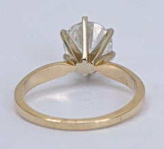14K Gold and Diamonique Cubic Zirconia Solitaire Ring circa 1990s