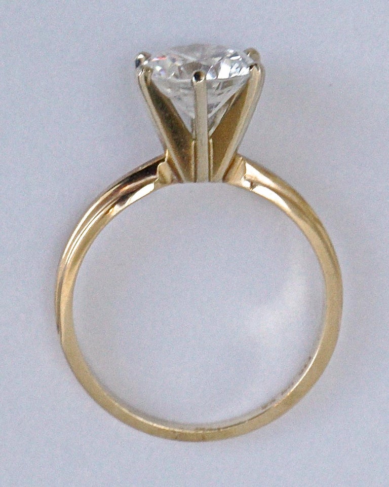 14K Gold and Diamonique Cubic Zirconia Solitaire Ring circa 1990s For Sale  at 1stDibs | 14k dq cz ring, diamonique solitaire rings, vintage diamonique  rings