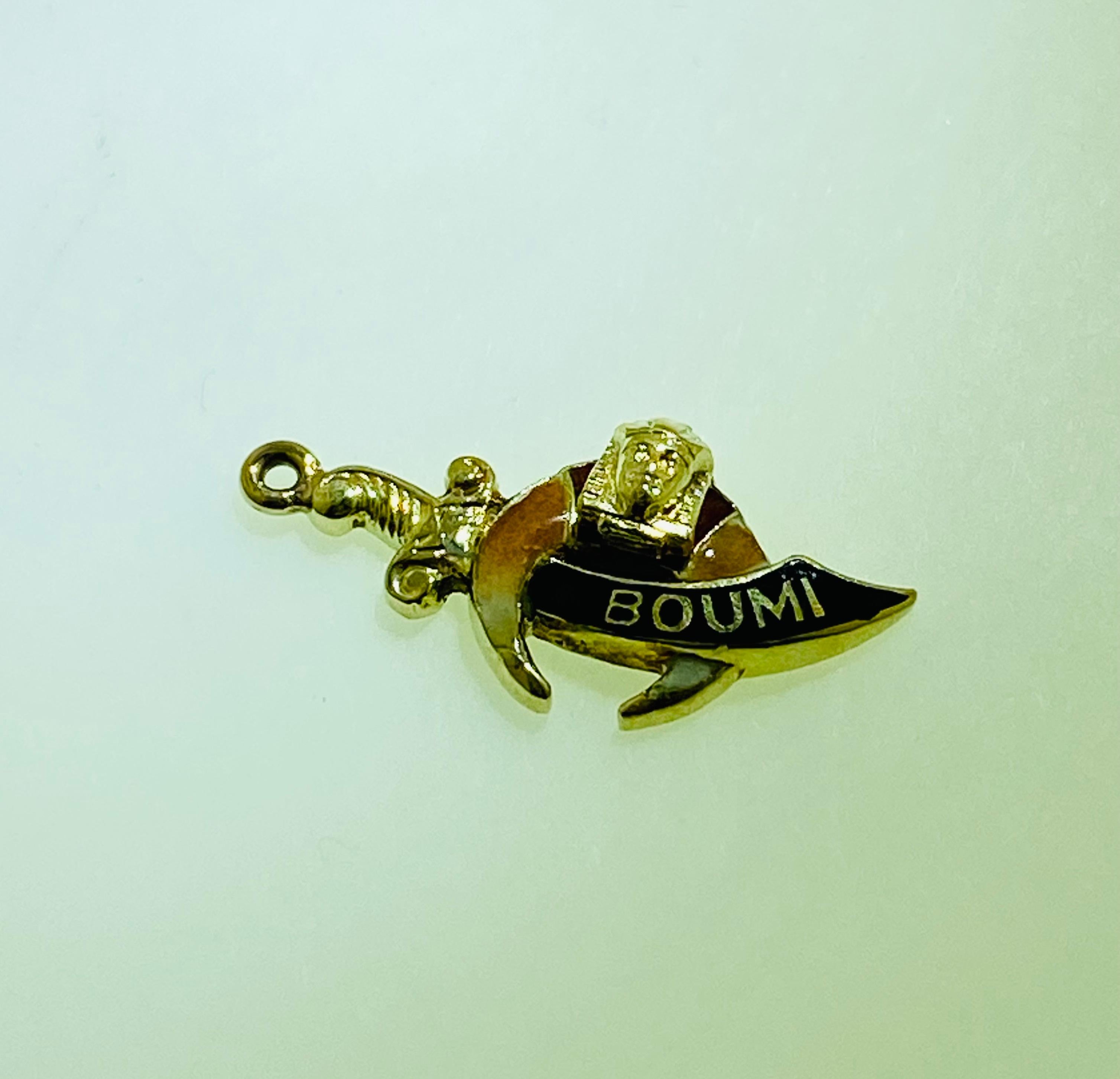 Enamel and Yellow Gold Masonic Charm For Sale 2