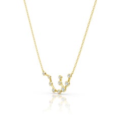14K Gold and Lab Diamond Aquarius Constellation Zodiac Necklace
