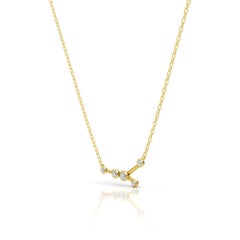 14K Gold and Lab Diamond Cancer Constellation Zodiac Necklace