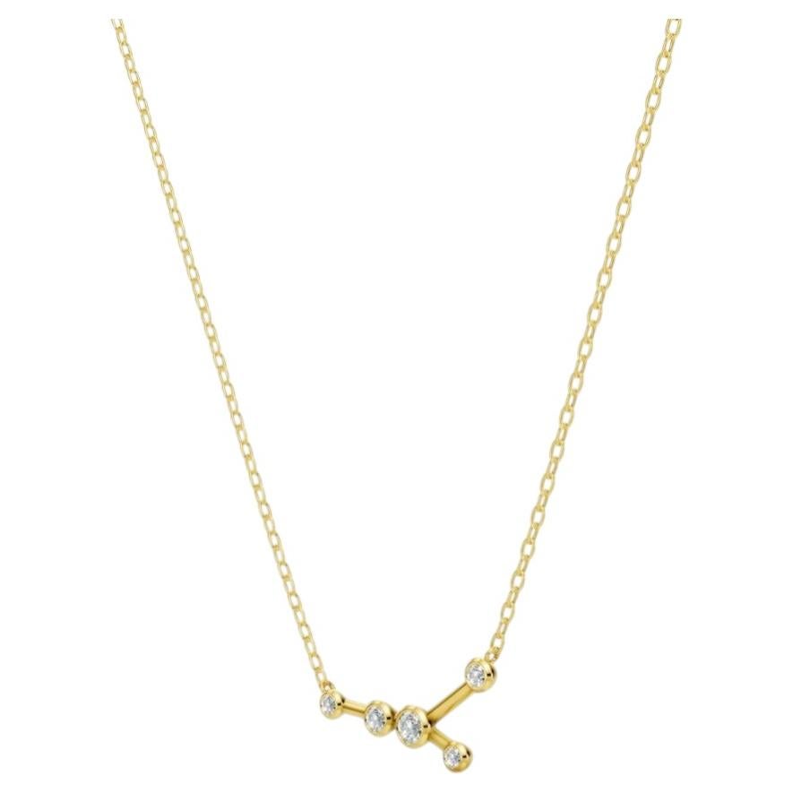 Collar Zodíaco Constelación de Cáncer en Oro de 14K y Diamantes de Laboratorio en venta