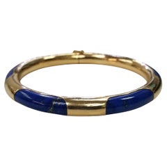 14k Gold and Lapis Lazuli Bangle Bracelet