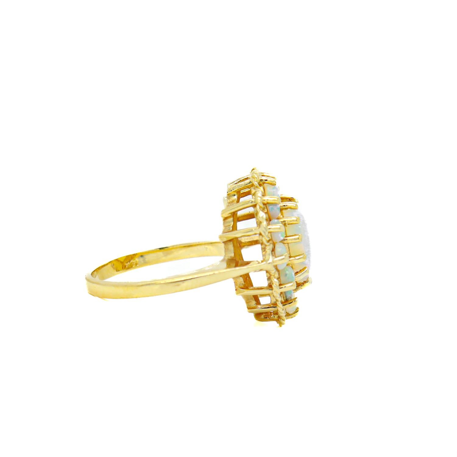Anillo de Cóctel de Oro de 14k y Racimo de Ópalo 6