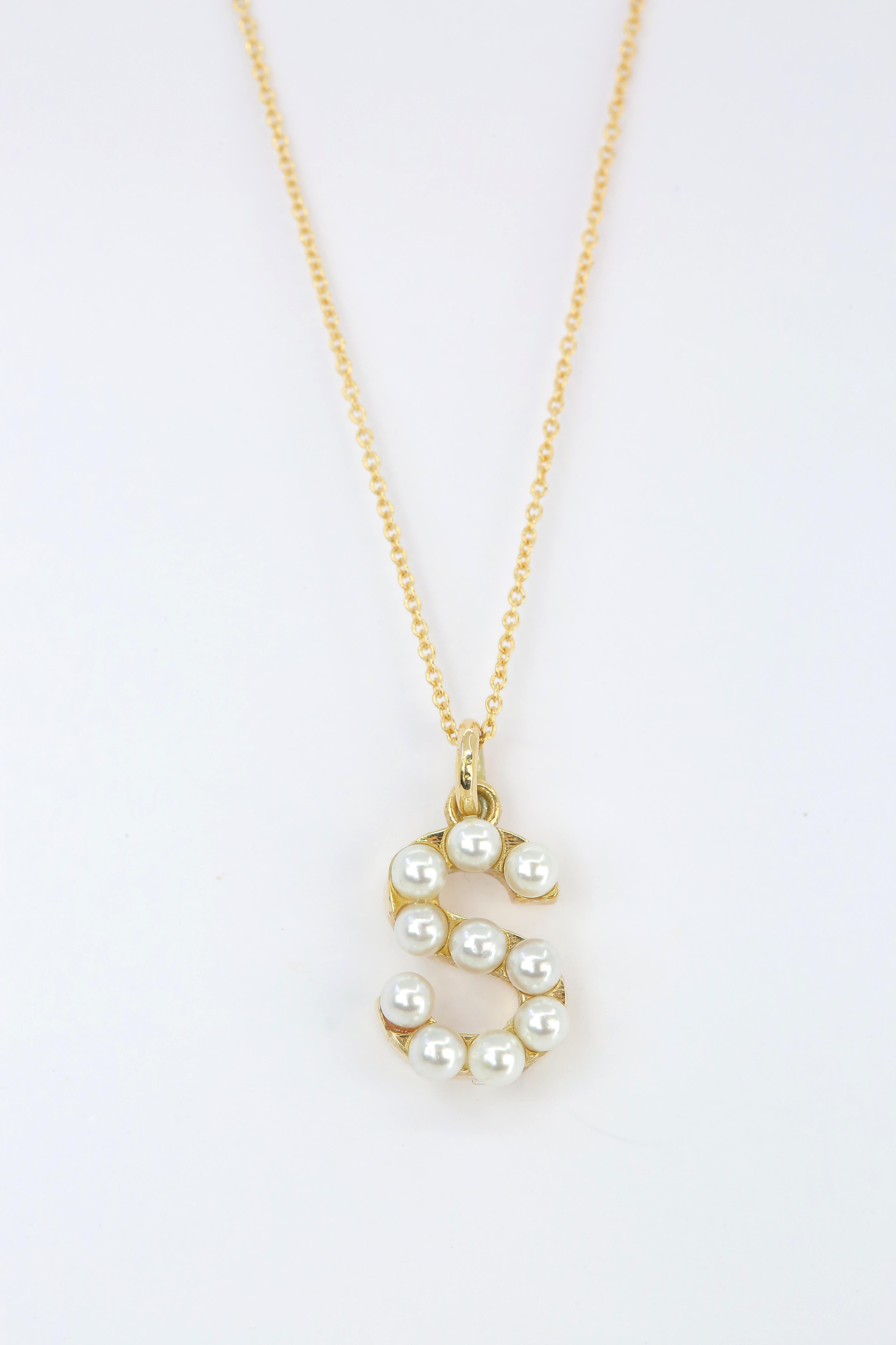 initial s necklace gold