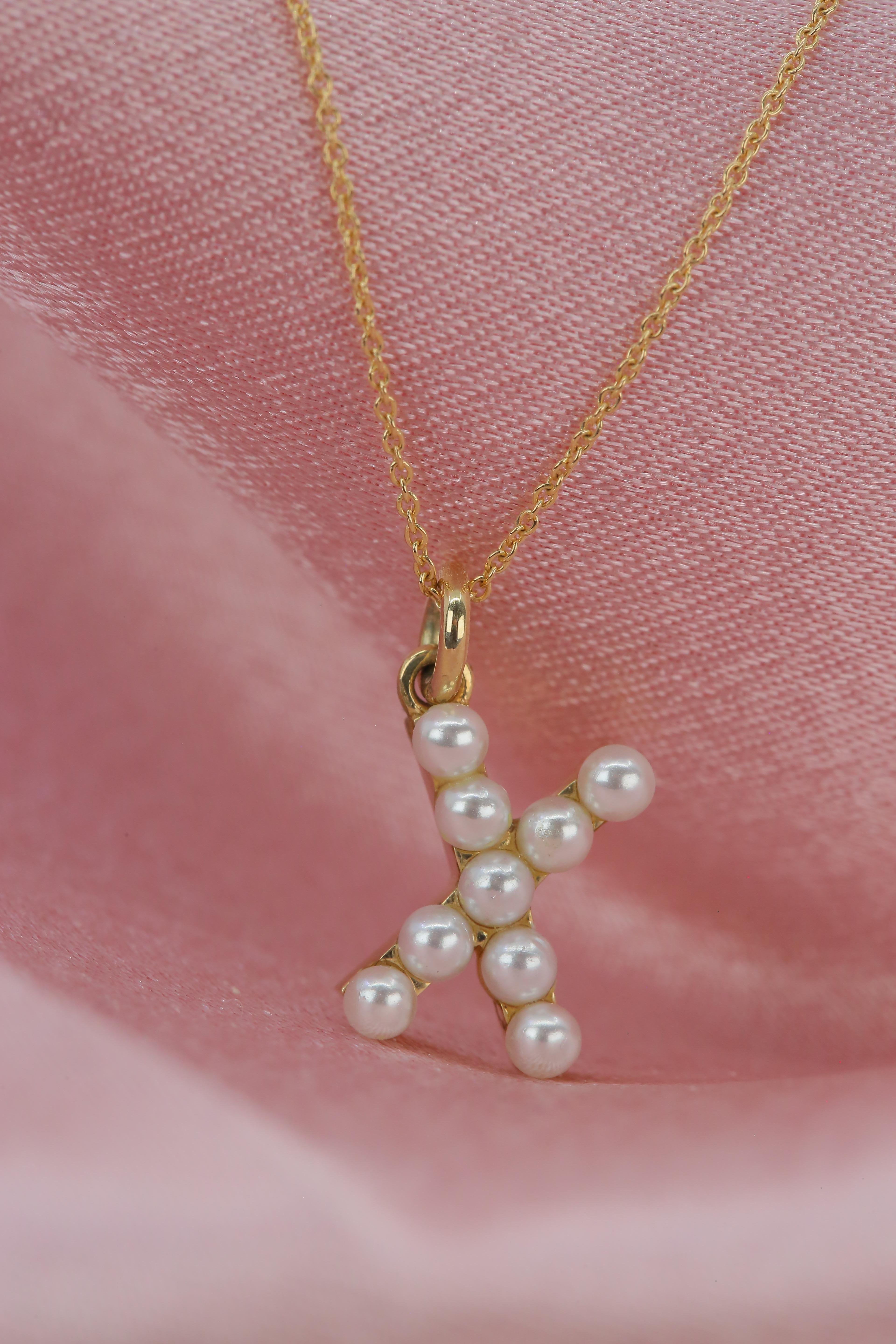 pearl initial pendant