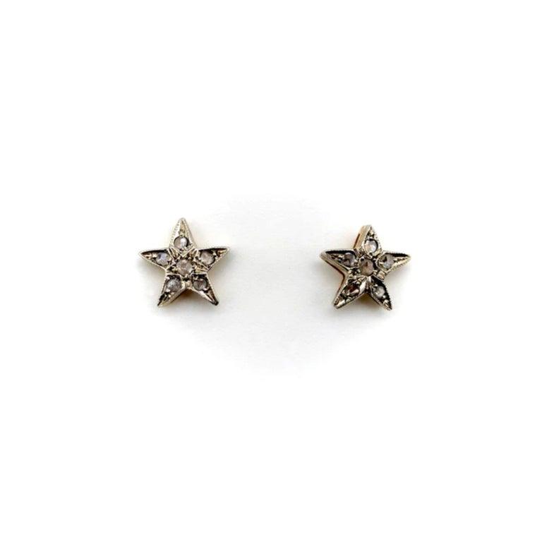 Gold 8 Point Star Clip-on Earrings | Vintage main image 1