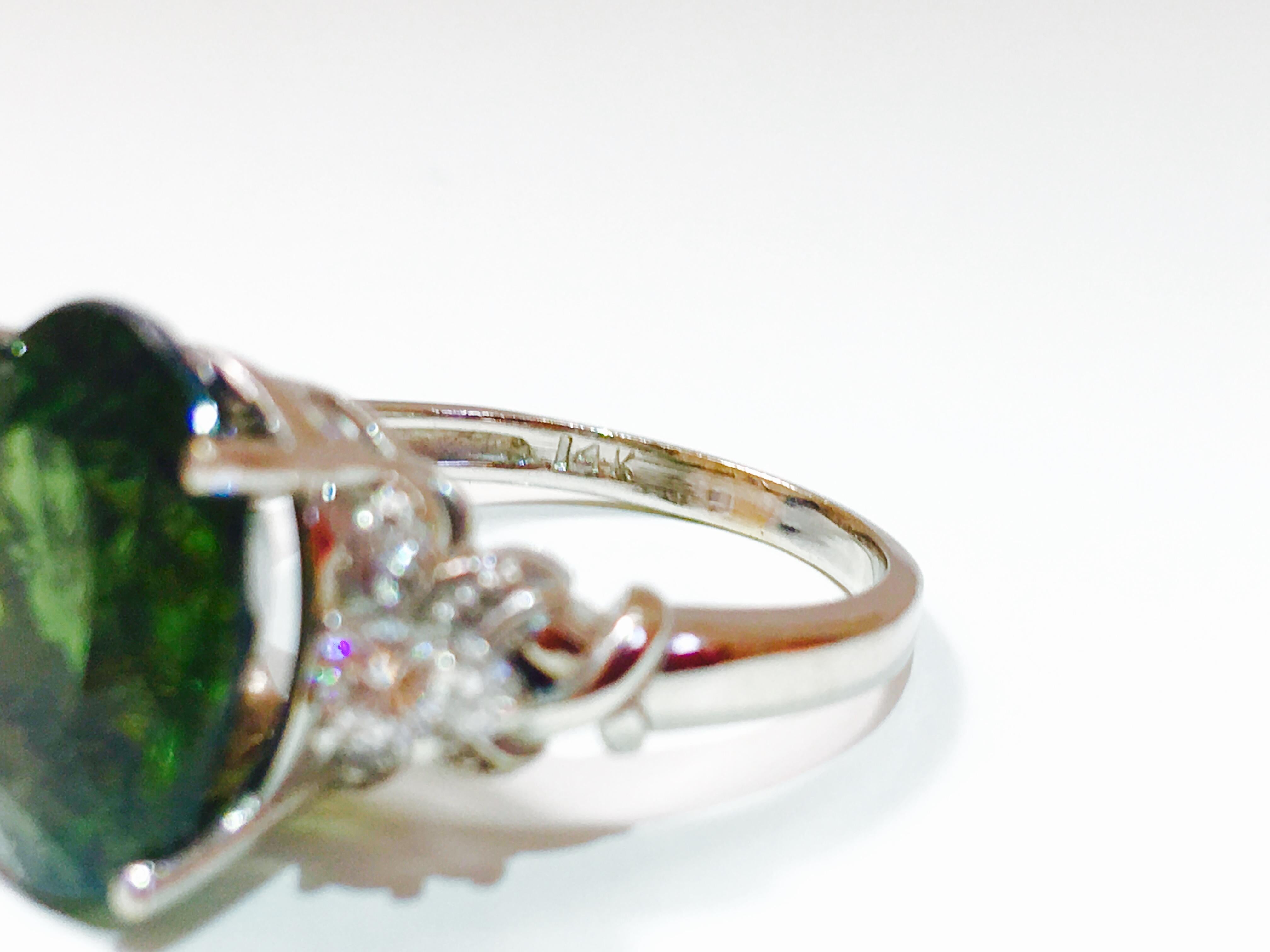 Women's 14K Gold, Andalusite & VS Diamond Ladies Ring For Sale