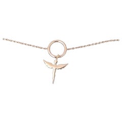 14k Gold Angel Charm Dainty Chain Bracelet
