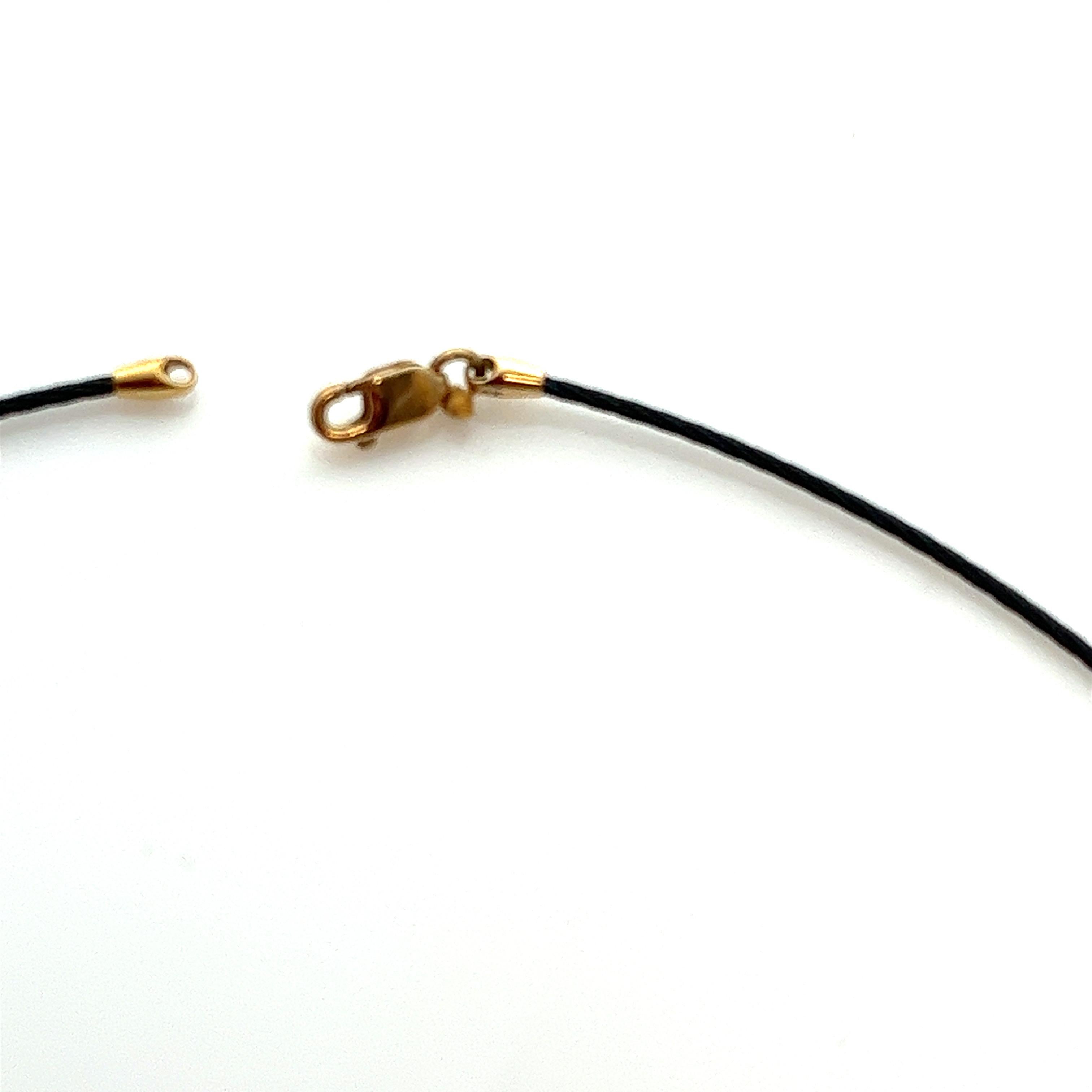 14K Gold Angelfish with Smokey Quarts and citrine on Black cord For Sale 2