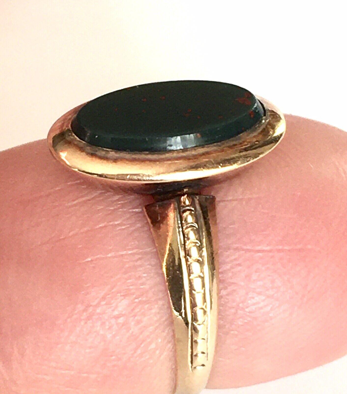14k Gold Antique Victorian Bloodstone Ring For Sale 1