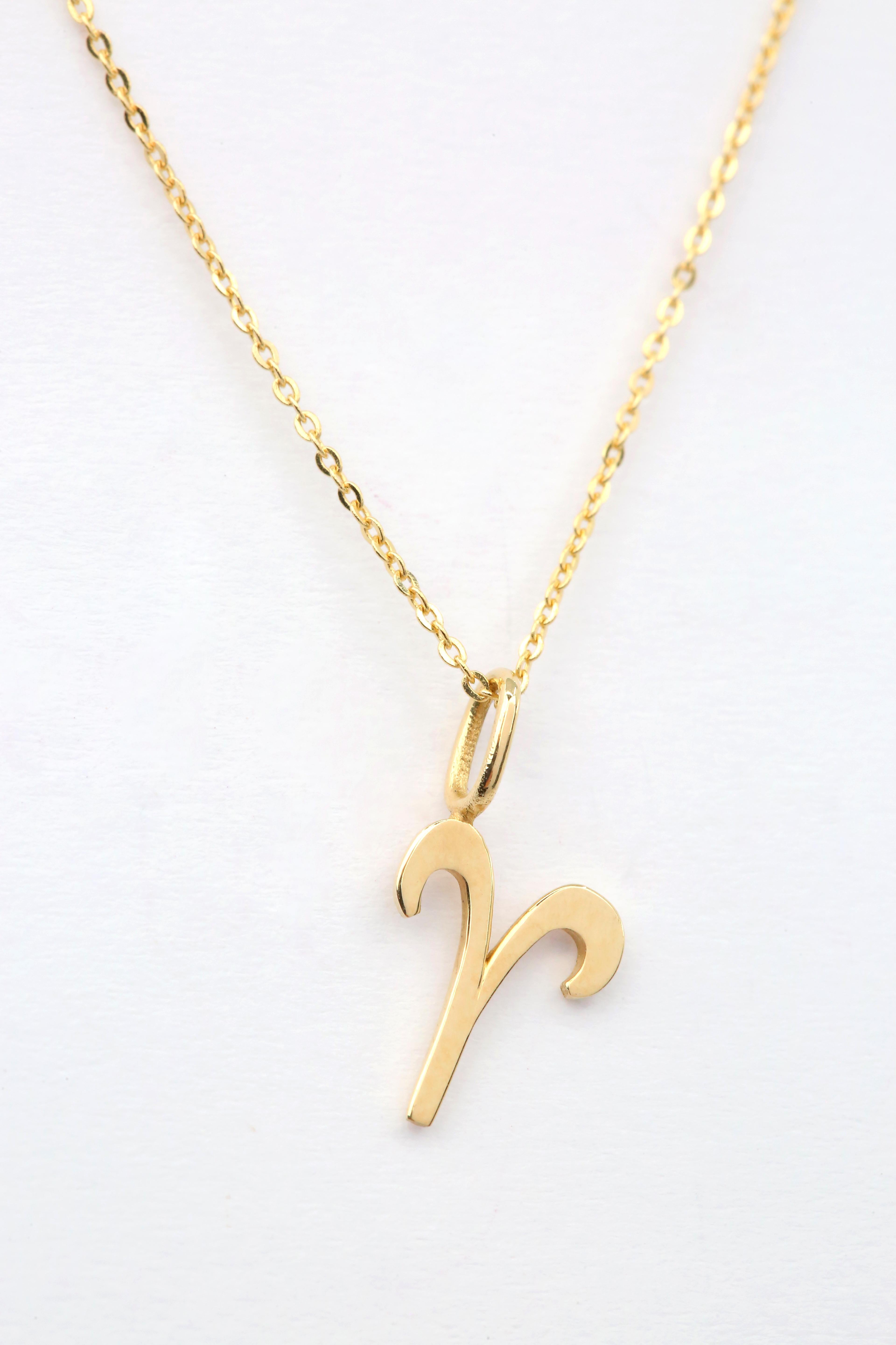 aries zodiac sign necklace
