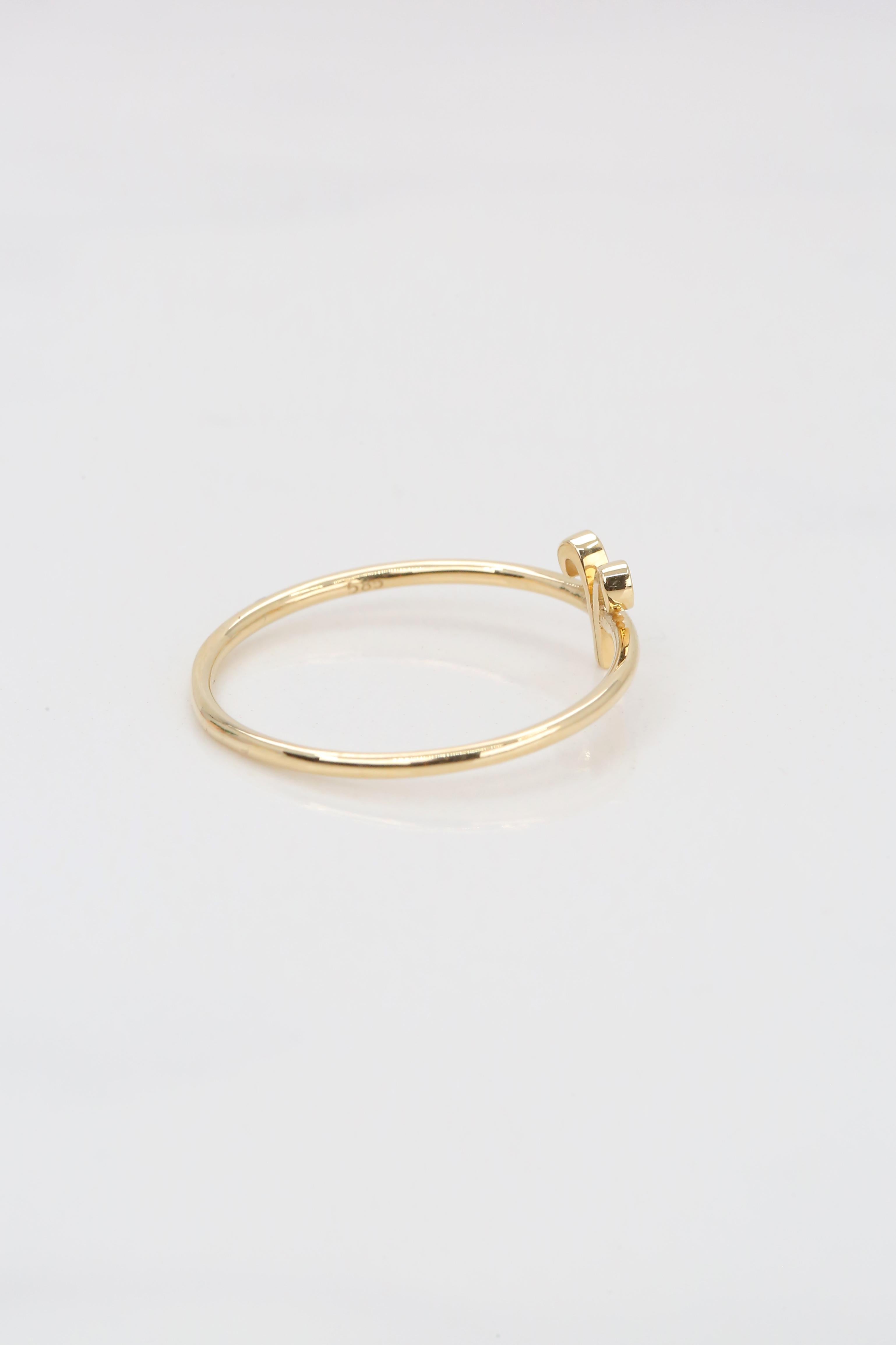 For Sale:  14K Gold Aries Zodiac Ring, Aries Sign Zodiac Ring 6