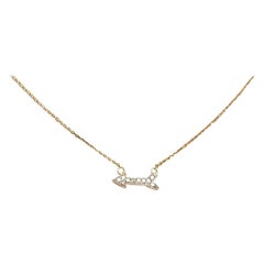 14k Gold Arrow Gold Diamond Necklace with Thin Chain Bridal Necklace