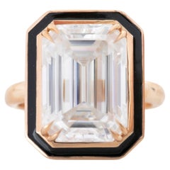 14K Gold Art Deco Style 8.05 Ct. Moissanite Gold Cocktail Ring