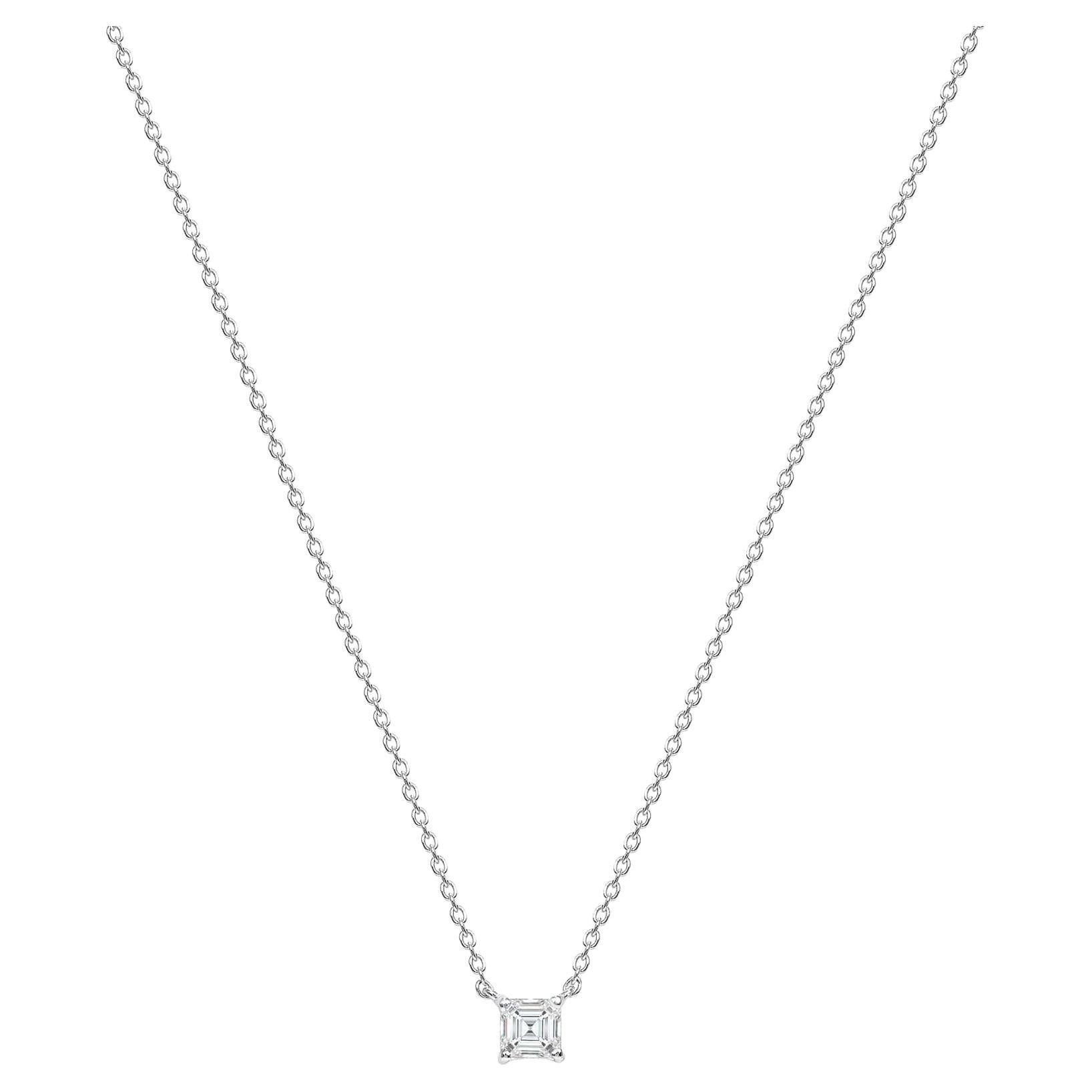 Finley's Diamond Asscher Cut Necklace For Sale