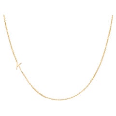 14 Karat Gold Asymmetrical Initial Necklace, K