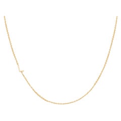14 Karat Gold Asymmetrical Initial Necklace, L