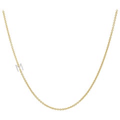 14 Karat Gold Asymmetrical Initial Necklace, M