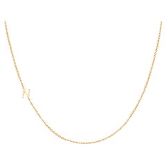 14 Karat Gold Asymmetrical Initial Necklace, N