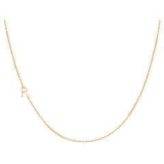 14 Karat Gold Asymmetrical Initial Necklace, R