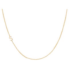 14 Karat Gold Asymmetrical Initial Necklace, S
