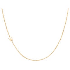 14 Karat Gold Asymmetrical Initial Necklace, W