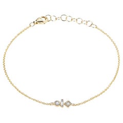 Bracelet à breloques géométriques Trio en or 14K et diamants
