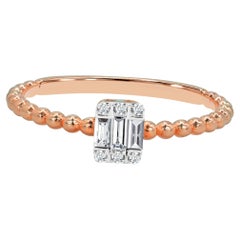 14k Gold Baguette Baguette Diamond Ring Square Diamond Ring Wedding Ring