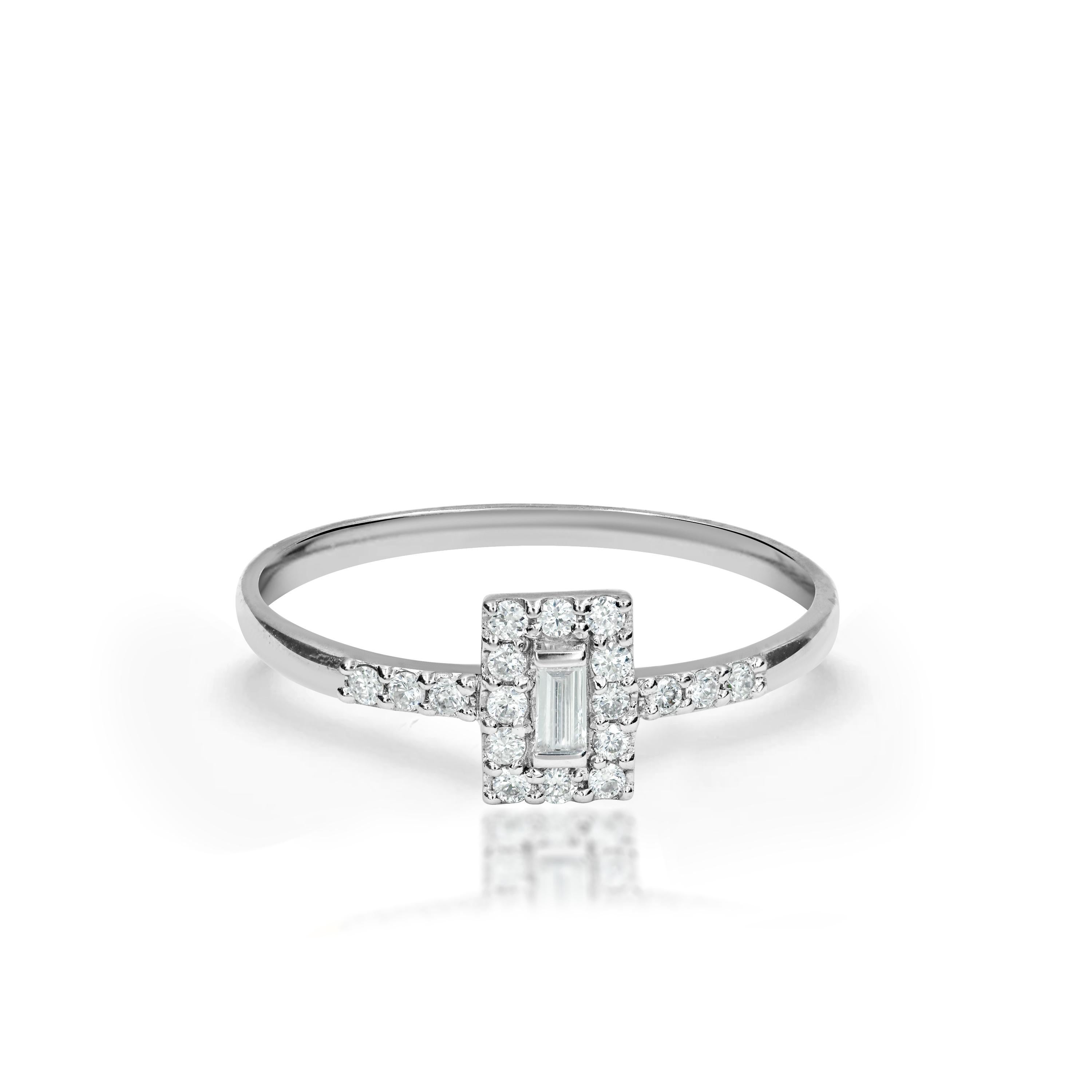 For Sale:  14k Gold Baguette Ring Diamond Baguette Ring Engagement Ring 4