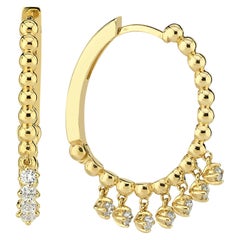 14k Gold Ball Hoops with 0.71 ct Diamonds
