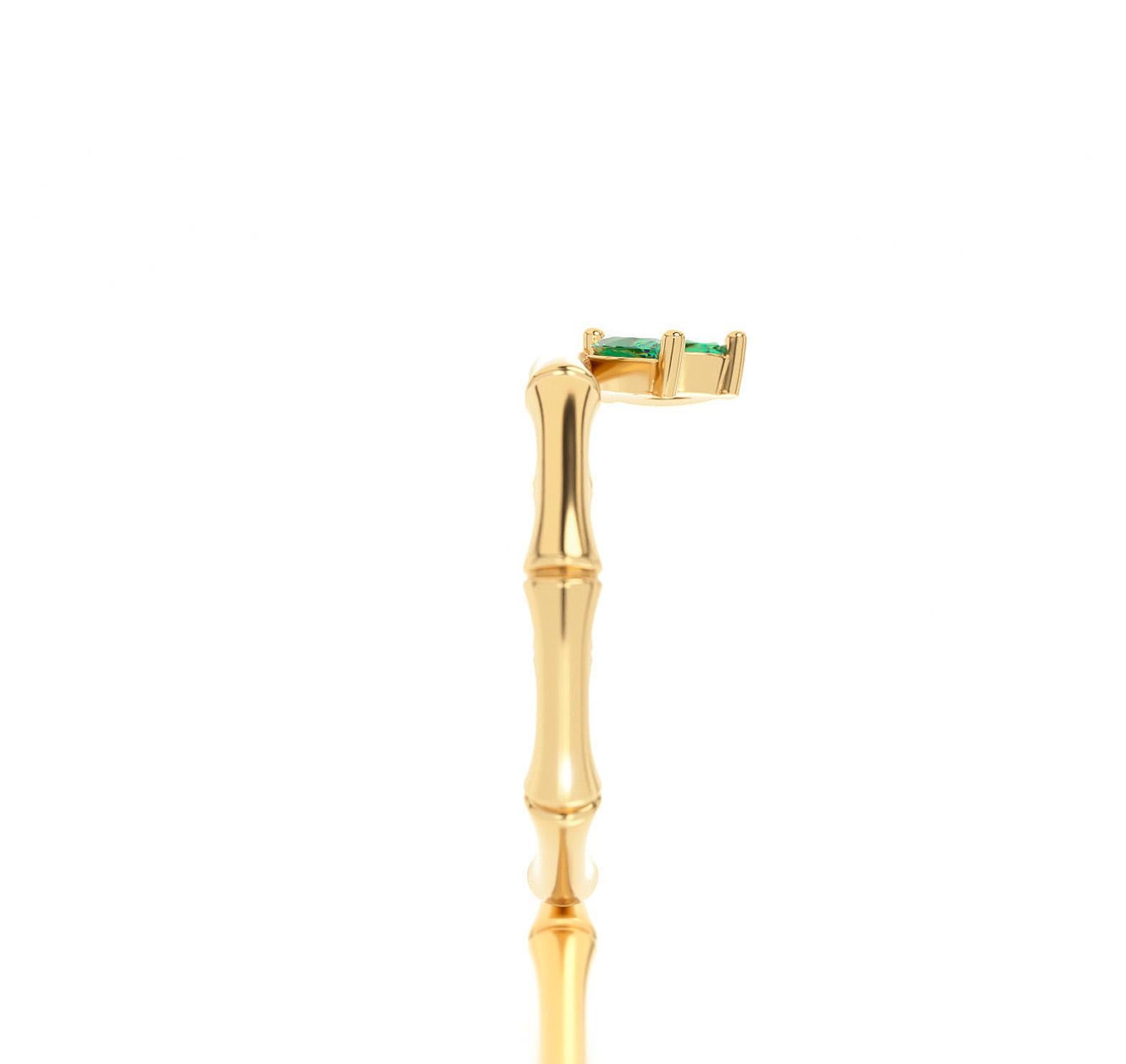 Im Angebot: 14k Gold Bambus Ring () 5