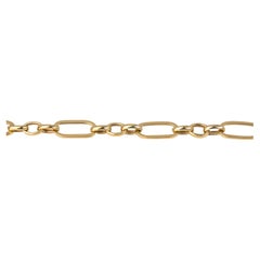 14k Gold Bangle Paper Clip Chain Bracelet