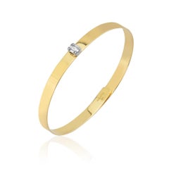 14 Karat Gold Bangle with Diamonds