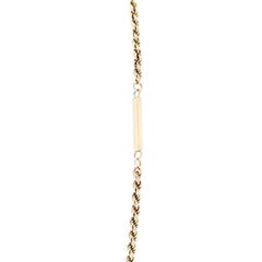 14k Gold Bar and Rope Chain Necklace